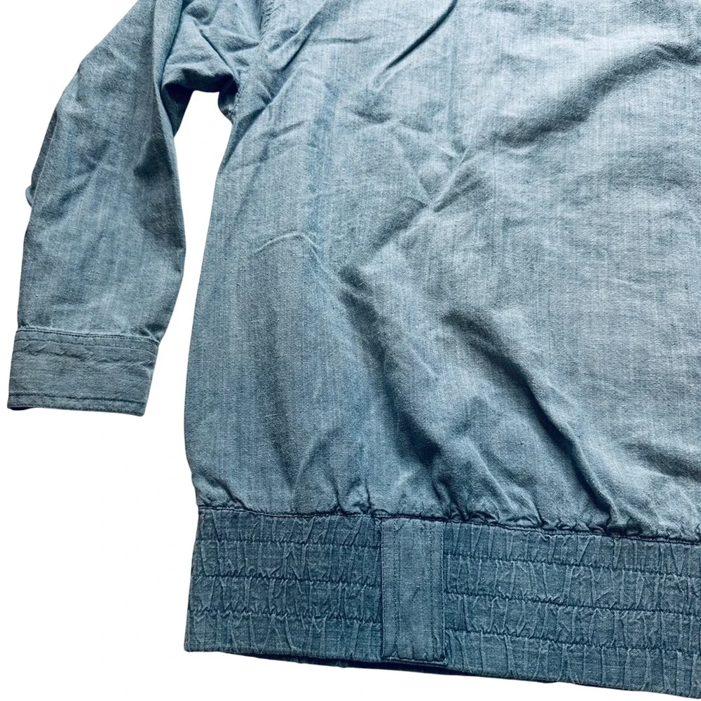 Carole Little Denim Jacket Sport Shirt Style Button Up Pockets Blue‎ Size 6